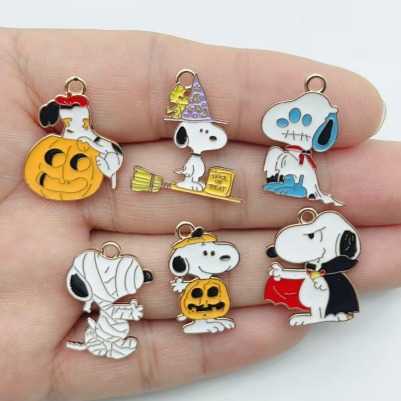 Jewelry Making Parts - 10Pcs Cute Halloween Cartoon Puppy Alloy