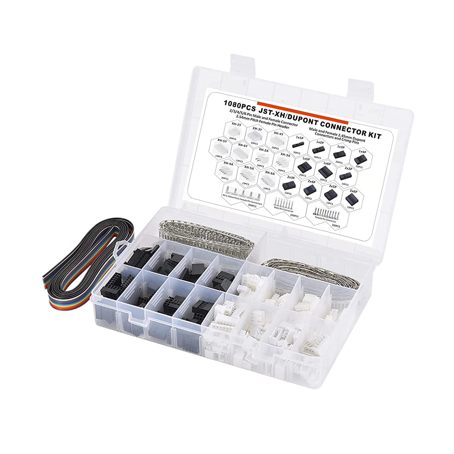 Head Pin Assorted - 1080PCS Dupont/JST-XH Terminals Kit 2In1Terminals Assortment