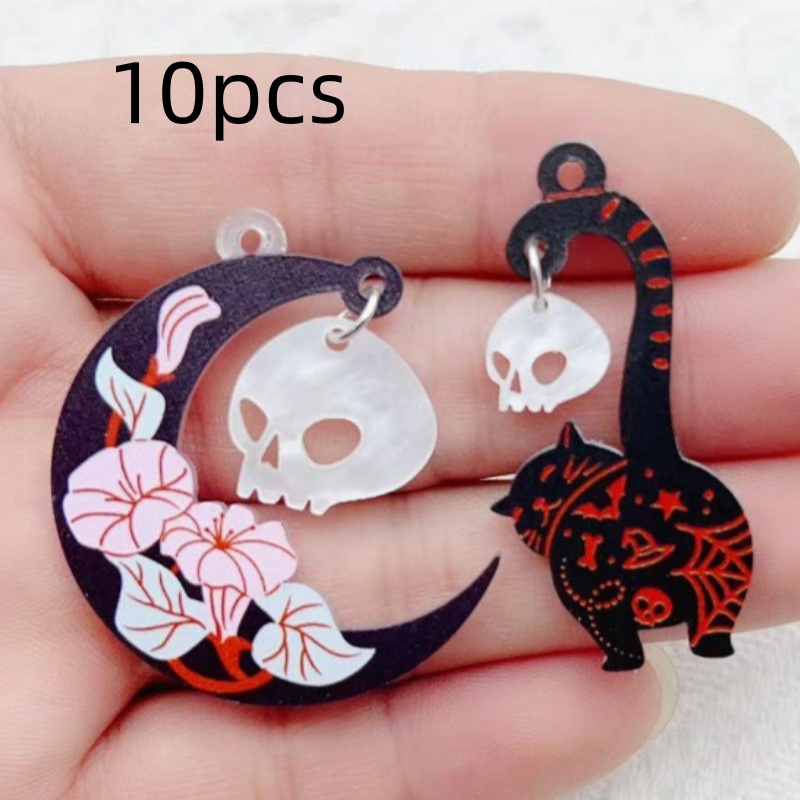 10pcs Halloween Acrylic Ghost  - Jewelry Making Factory 评论和价格