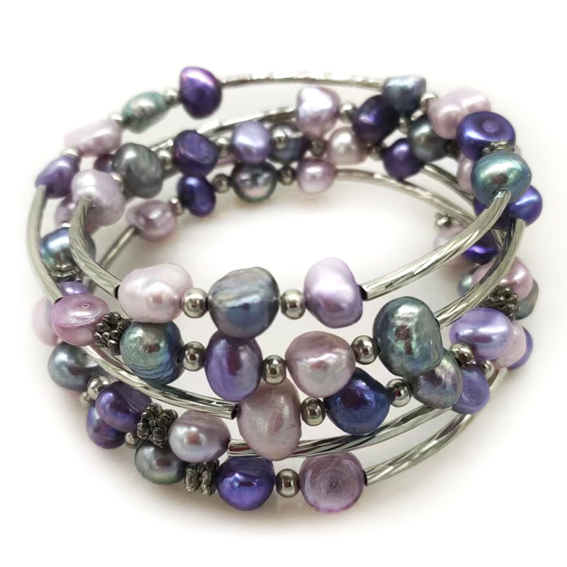33 Inches 7-8mm Purple Memory  - Memory Wire Bracelet 评论和价格