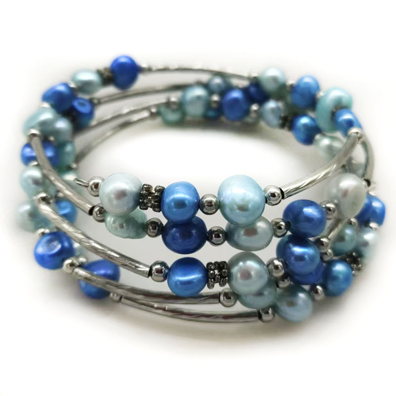33 inches 7-8mm Rainbow Natura - Memory Wire Bracelet 评论和价格