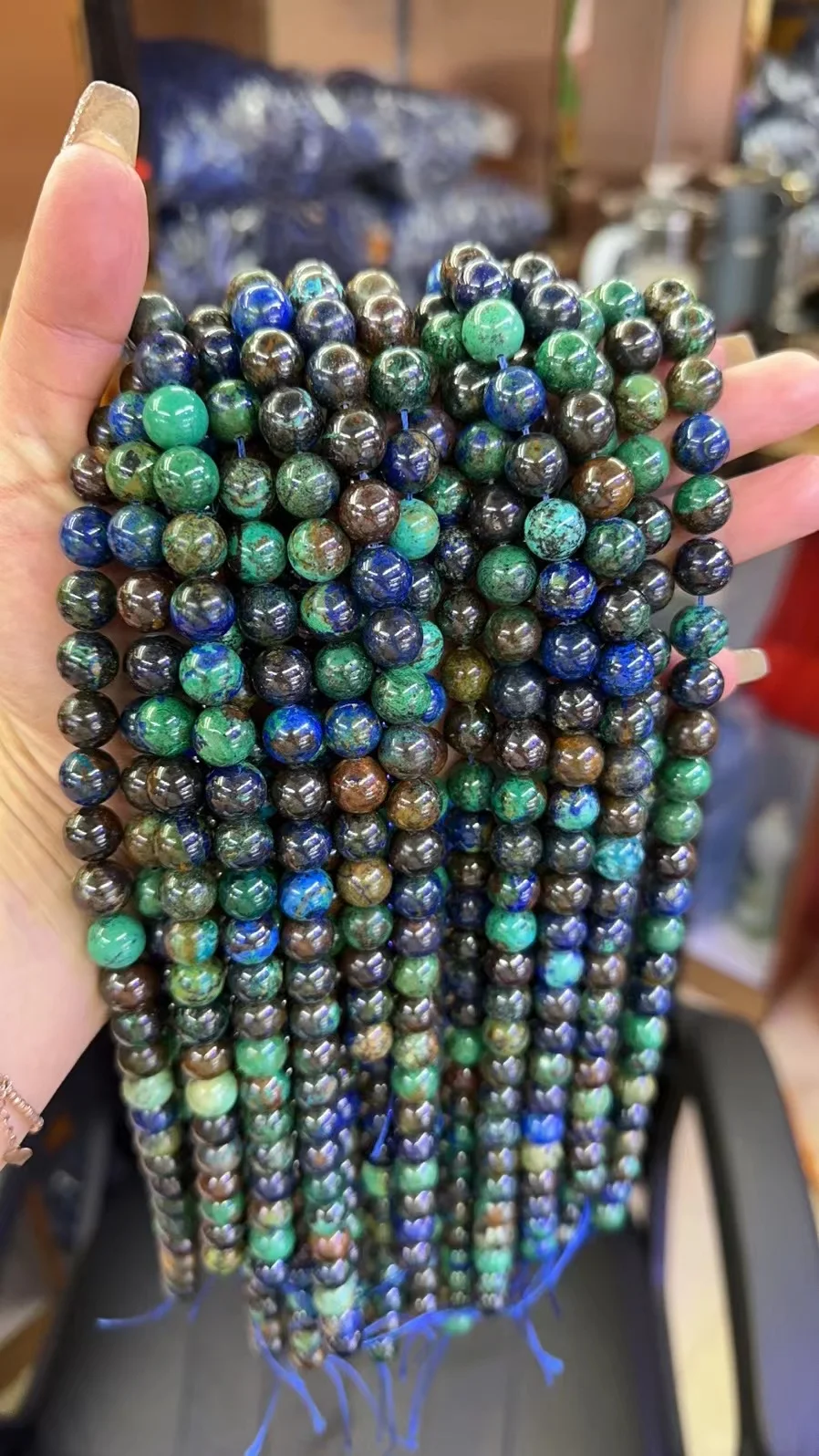 New Natural Azurite Malachite  - Jewelry Making For Seniors 评论和价格