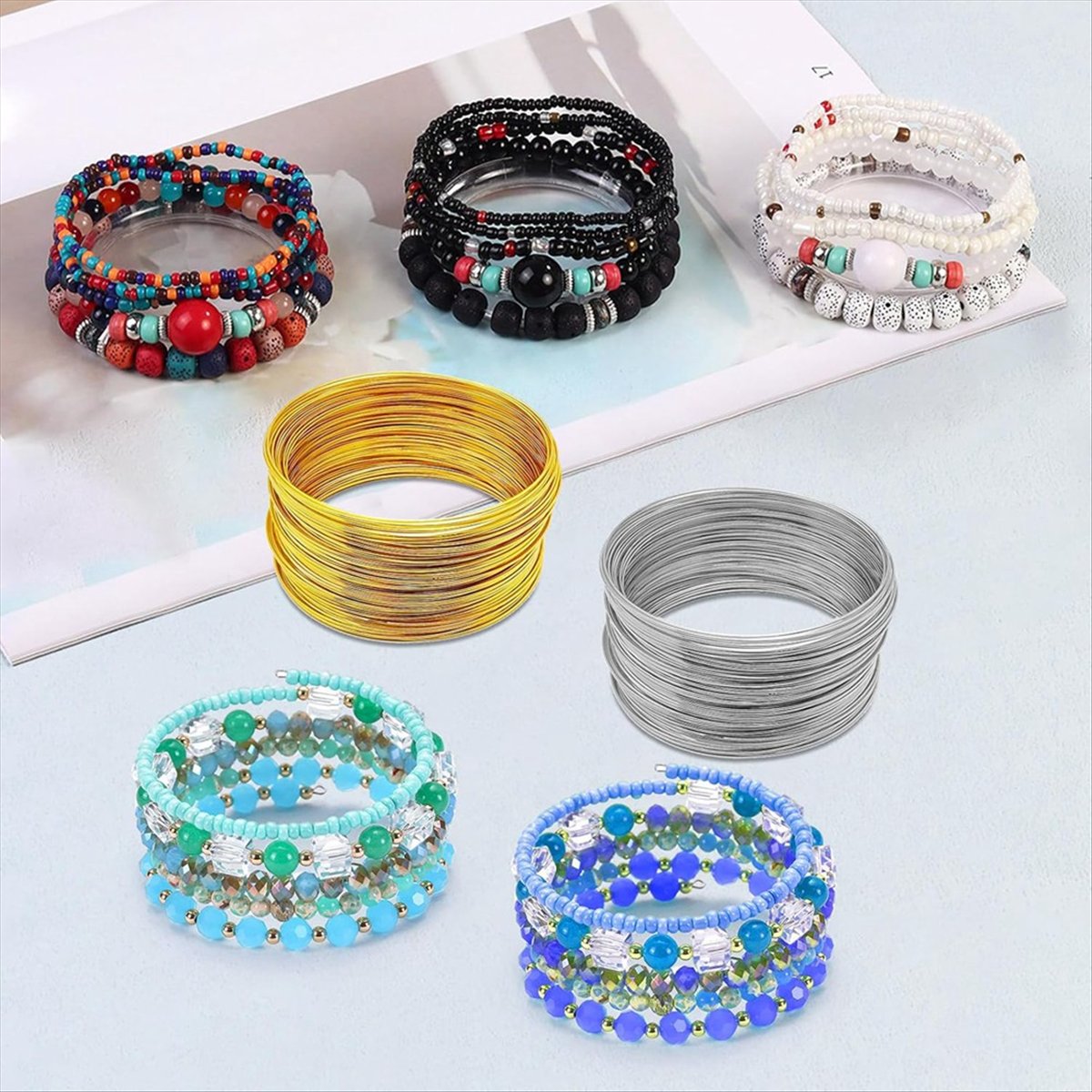 ABJS Memory Beading Wire Jewel - Memory Wire Bracelet 评论和价格
