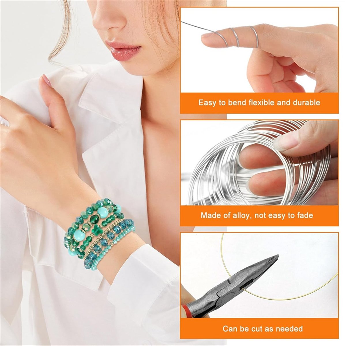ABJS Memory Beading Wire Jewel - Memory Wire Bracelet 评论和价格