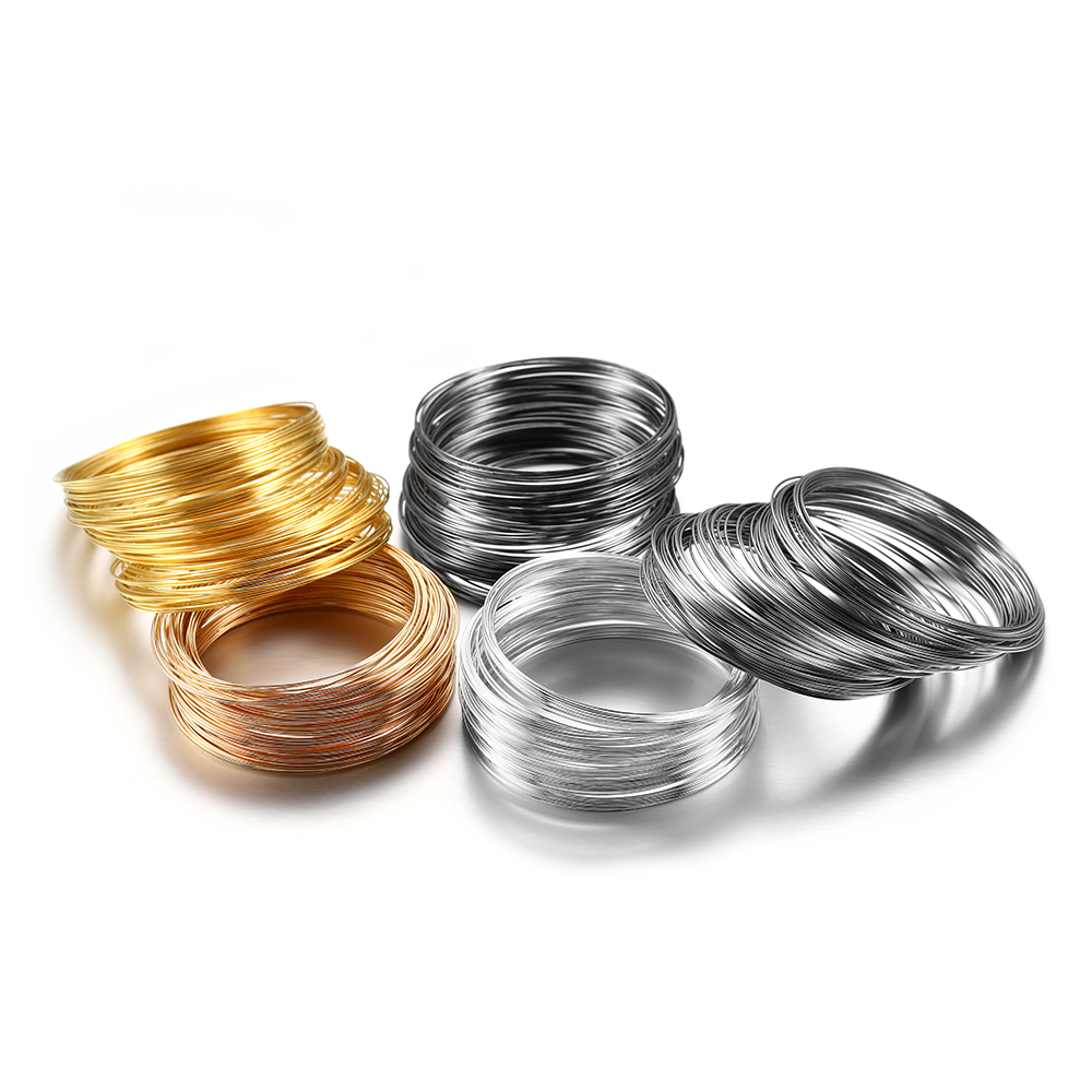 100 Loops/lot 0.6mm Silver Gol - Memory Wire Bracelet 评论和价格