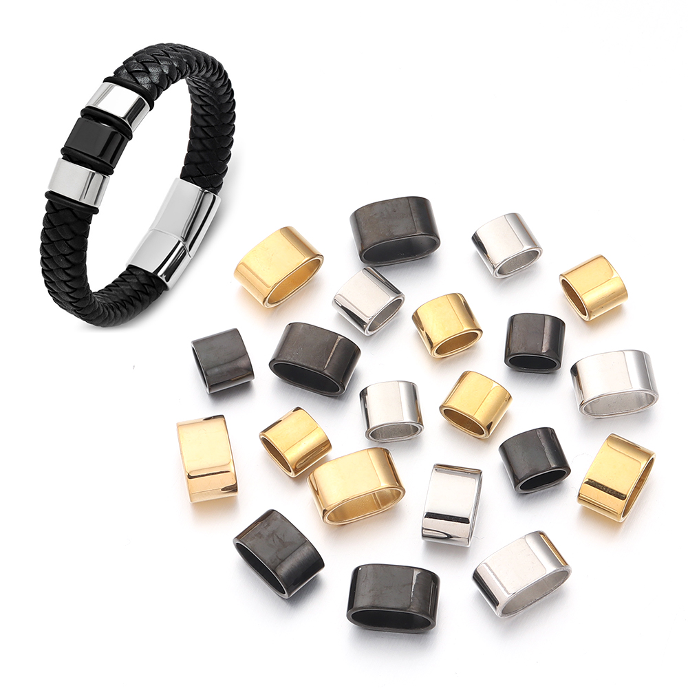 6pcs Flat Stainless Steel Tube - Jewelry Making Basics 评论和价格