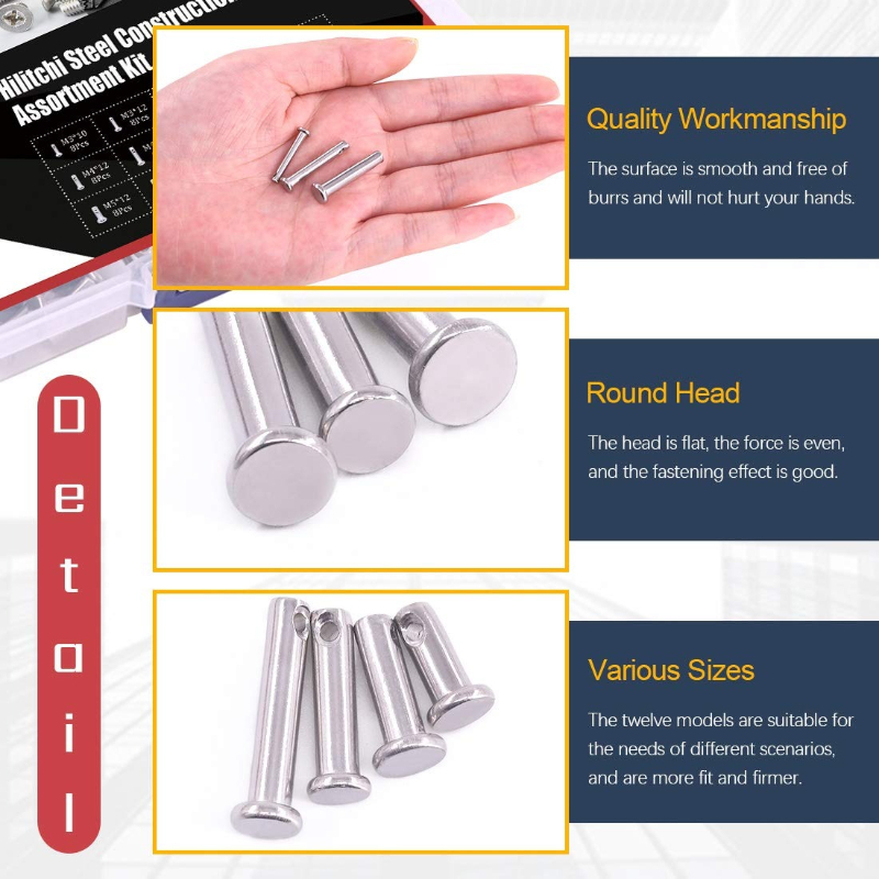 96pcs 304 Stainless Steel Metr - Head Pin Assorted 评论和价格
