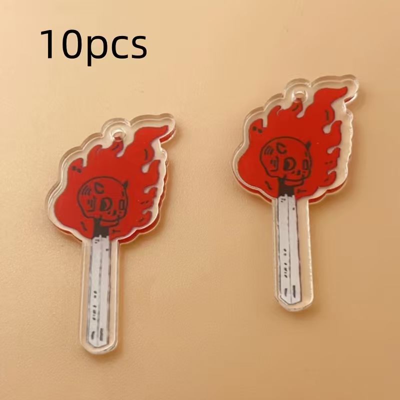 10pcs acrylic skull pendant, D - Jewelry Making Factory 评论和价格
