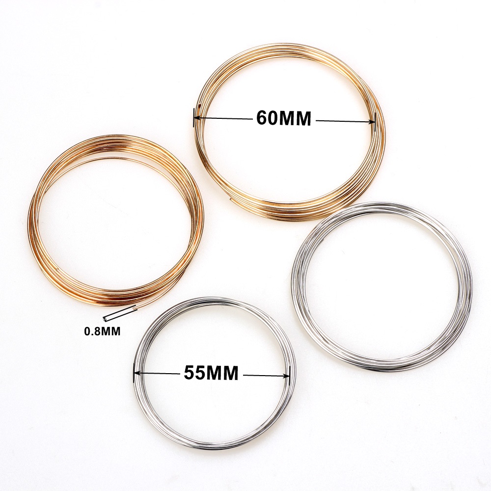 0.8MM 55/60MM Rhodium/KC Gold  - Memory Wire Bracelet 评论和价格