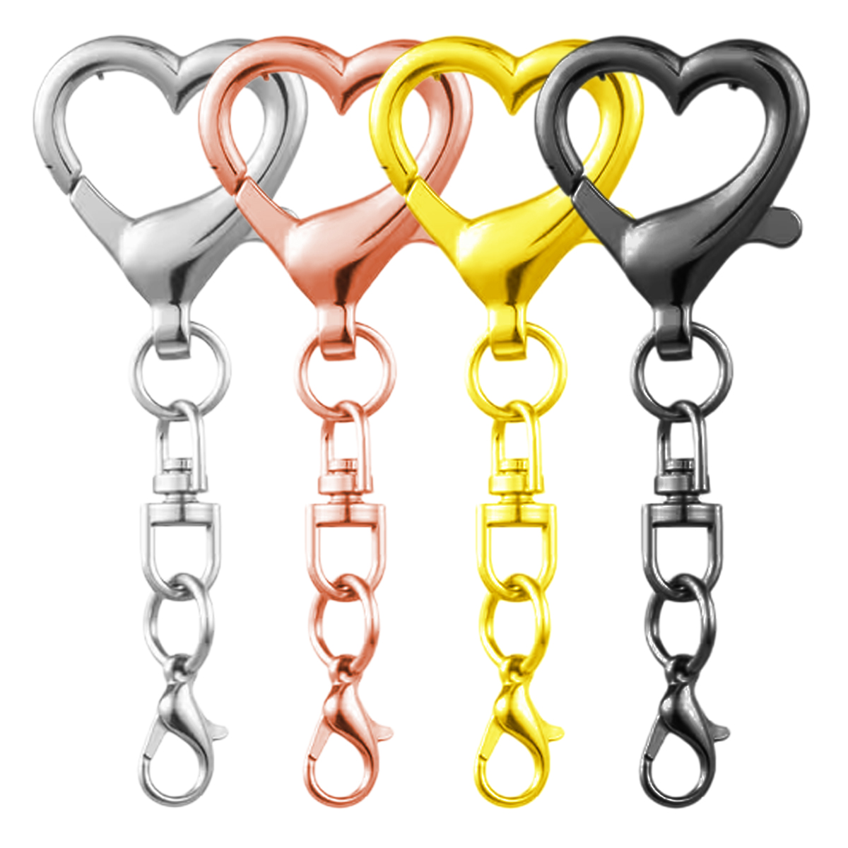 5/15/30Pcs Heart Shaped Swivel - Jewelry Making Parts 评论和价格