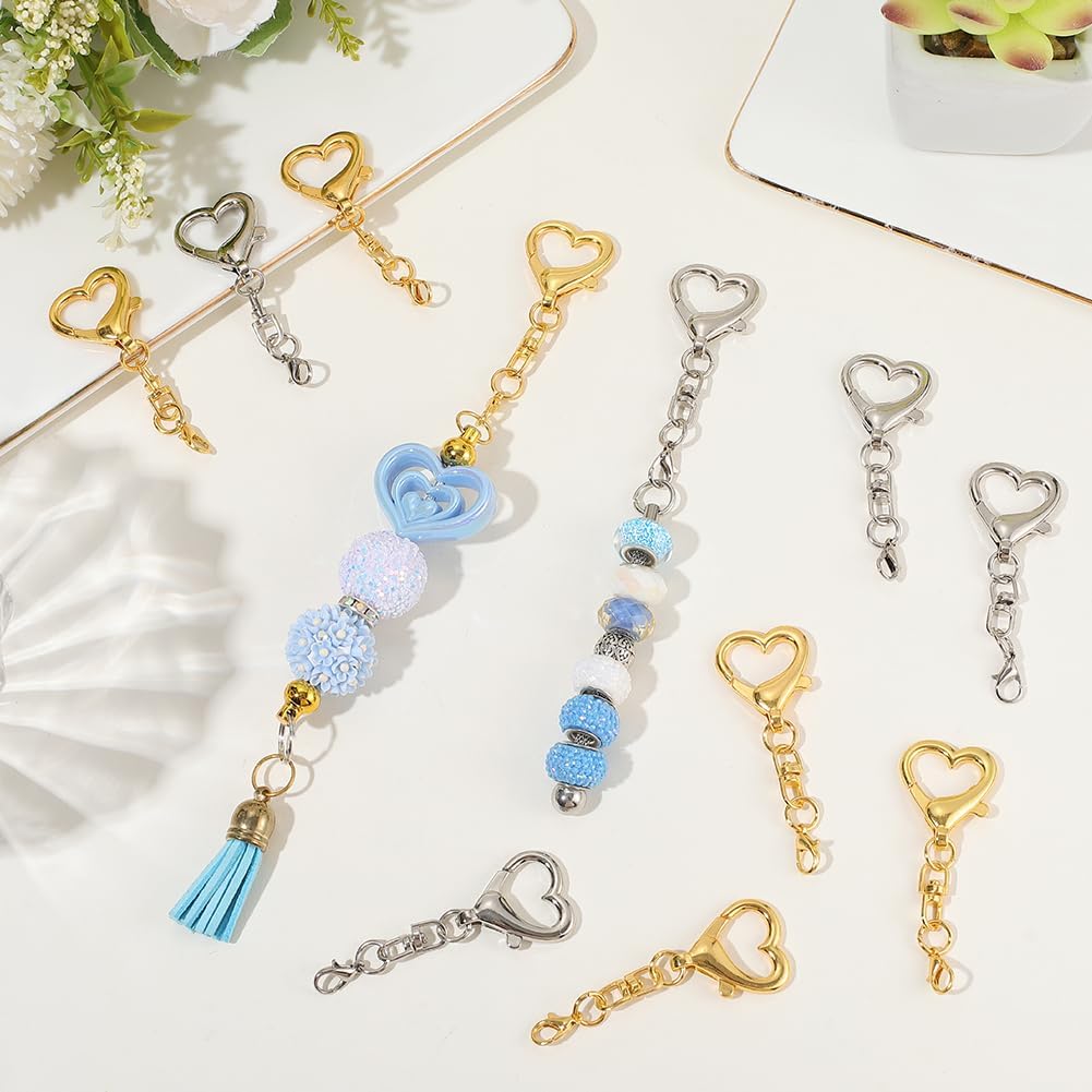 5/15/30Pcs Heart Shaped Swivel - Jewelry Making Parts 评论和价格