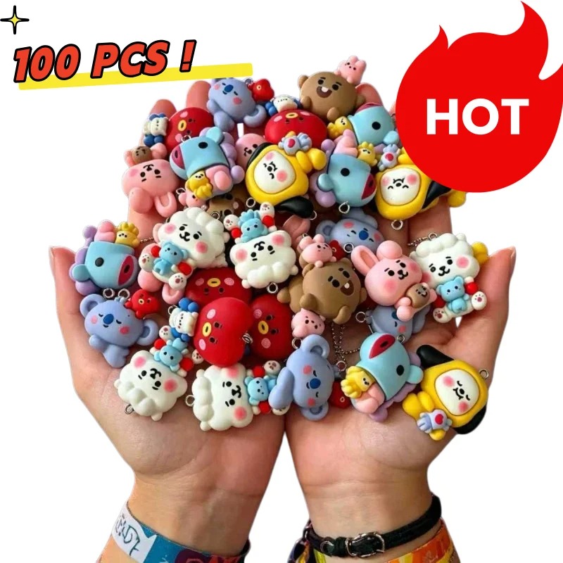 7pcs BT21 Resin Cartoon Charm  - Jewelry Making Parts 评论和价格