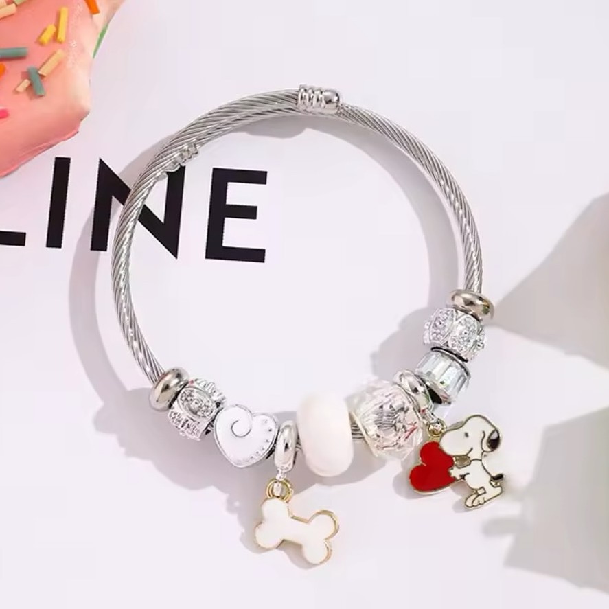 Cute Cartoon Snoopy Bone Heart - Jewelry Making Parts 评论和价格