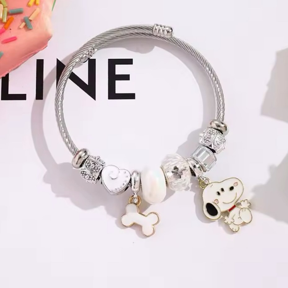 Cute Cartoon Snoopy Bone Heart - Jewelry Making Parts 评论和价格
