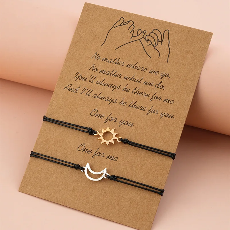 Simple Sun and Moon Alloy Wax  - Memory Wire Bracelet 评论和价格