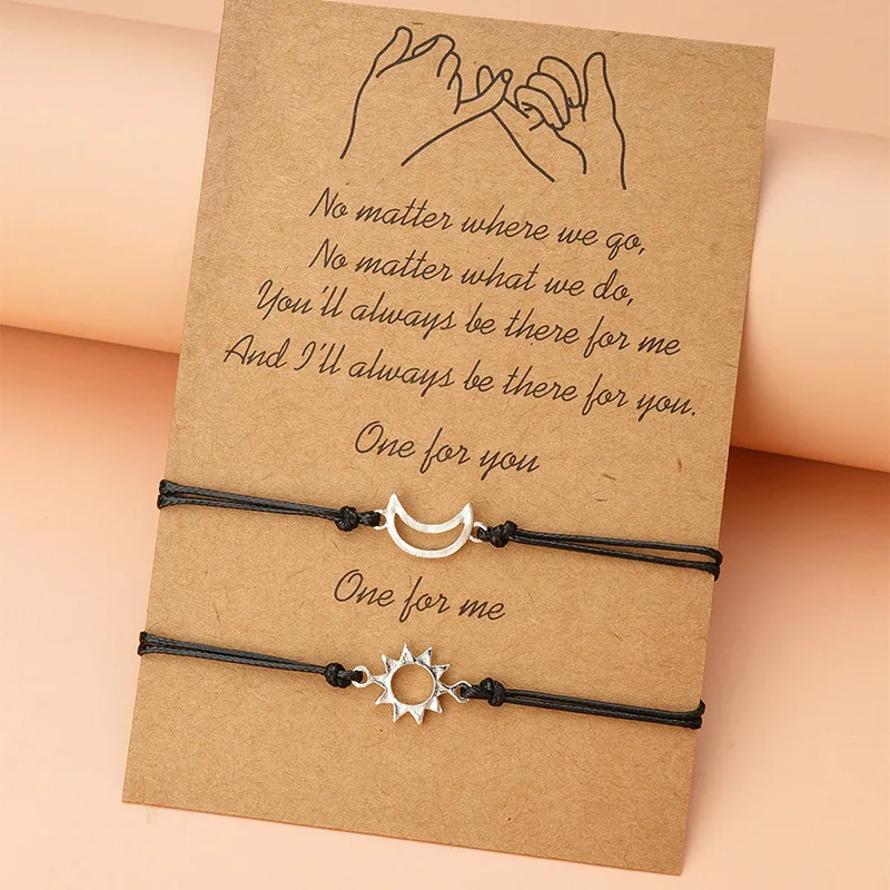 Simple Sun and Moon Alloy Wax  - Memory Wire Bracelet 评论和价格