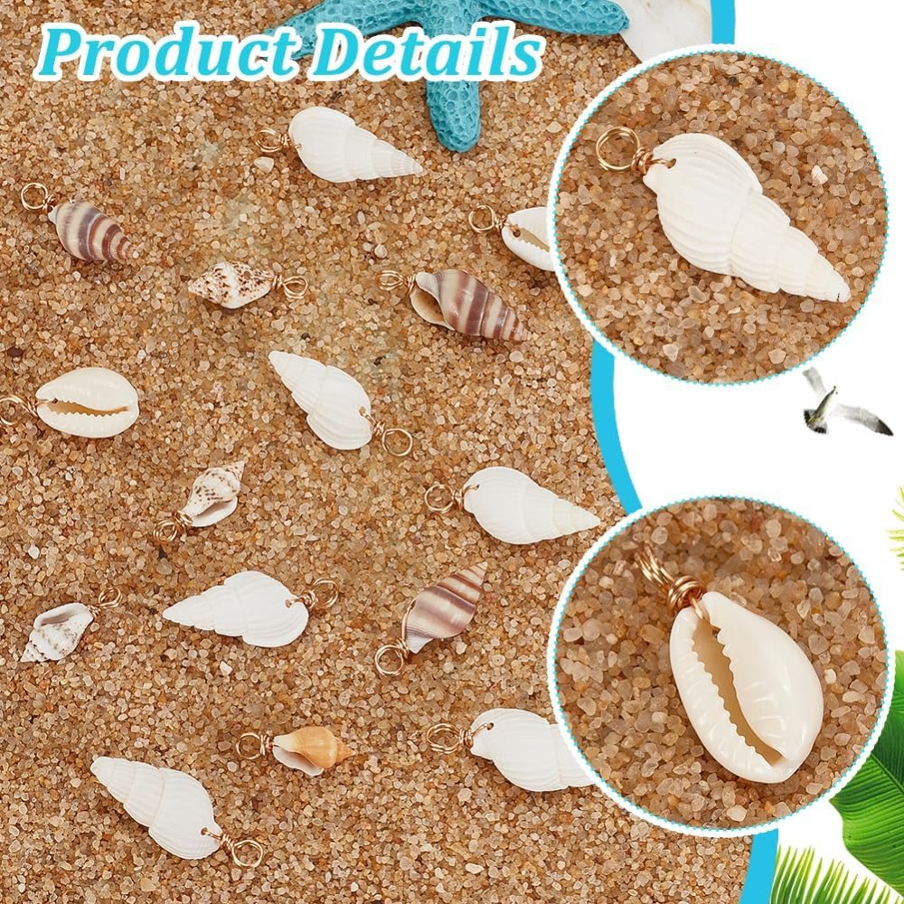 100pcs 4 Styles Natural Shell  - Jewelry Making Tutorials 评论和价格