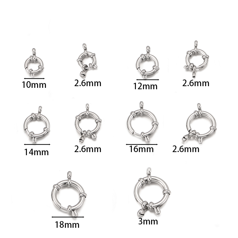 2pcs Stainless Steel Round Spr - Jewelry Making Factory 评论和价格
