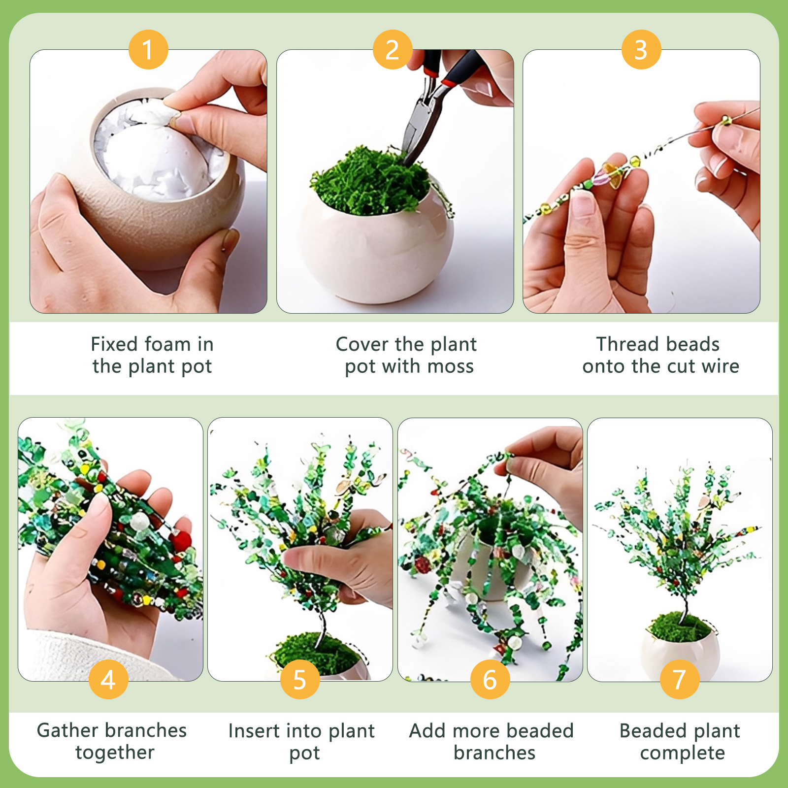 Beaded Plant Kit with Artifici - Jewelry Making Videos Tutorials 评论和价格
