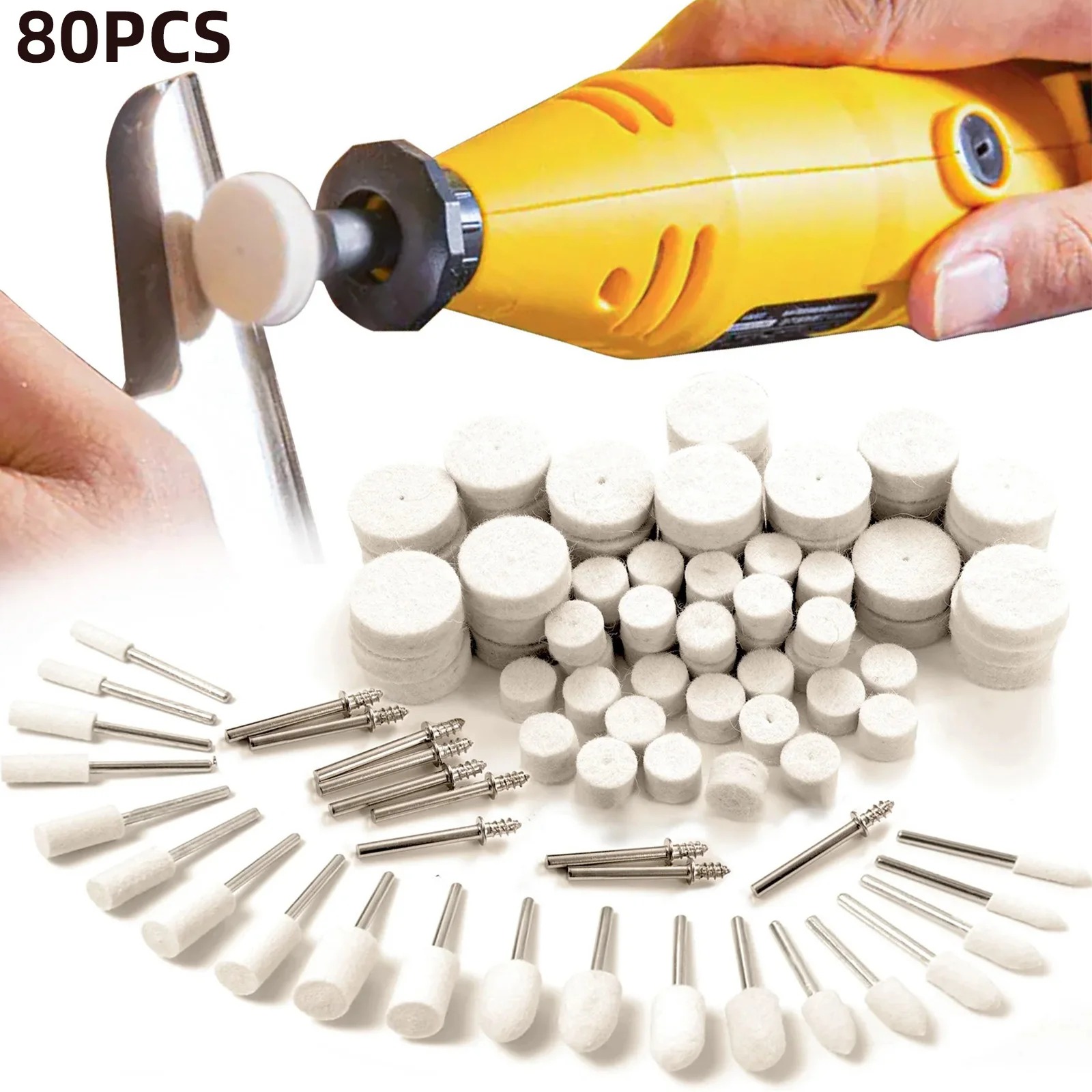 80PCS Wool Felt Buffing Wheel  - Jewelry Making Tools 评论和价格