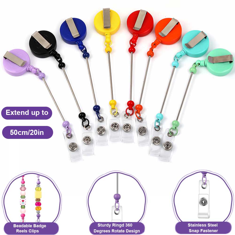 1-3 Pcs Beadable Badge Reels w - Jewelry Making Parts 评论和价格