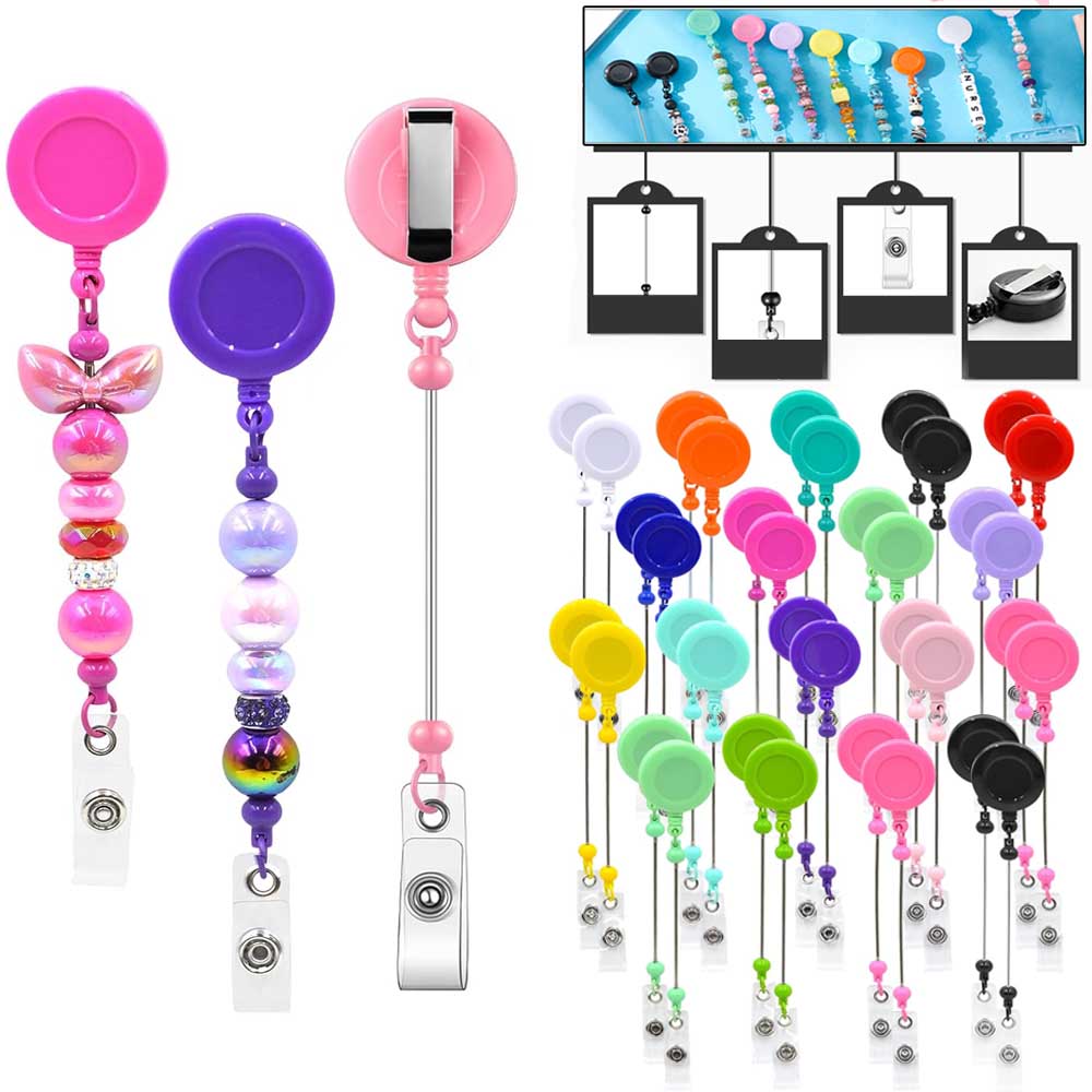 1-3 Pcs Beadable Badge Reels w - Jewelry Making Parts 评论和价格