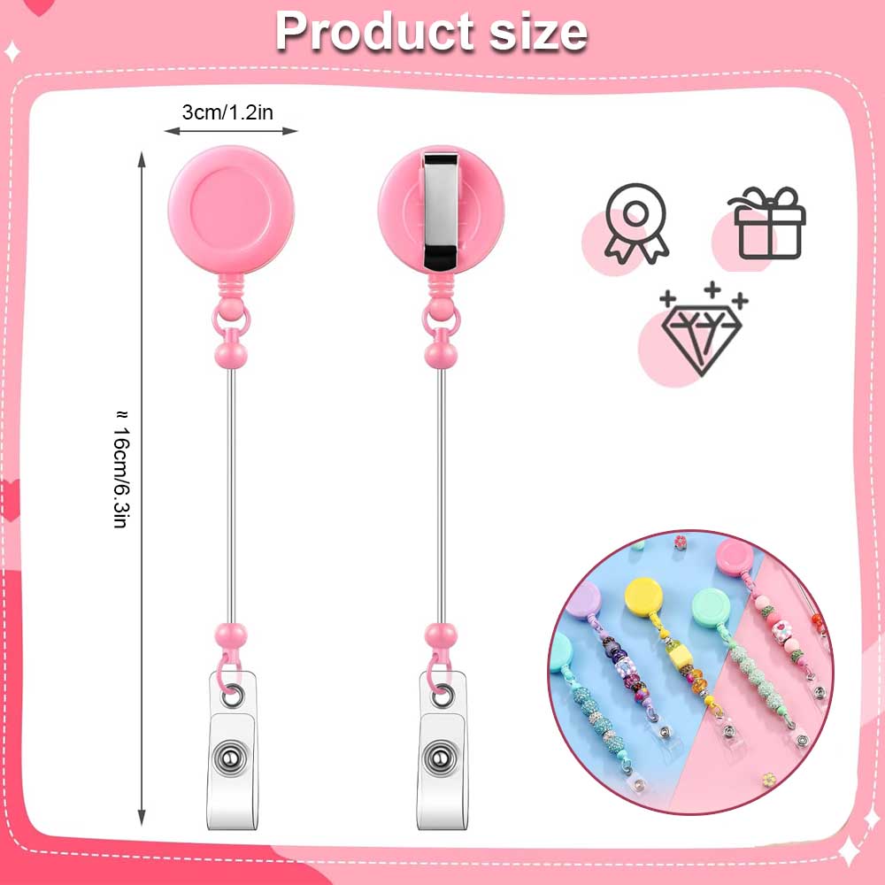 1-3 Pcs Beadable Badge Reels w - Jewelry Making Parts 评论和价格