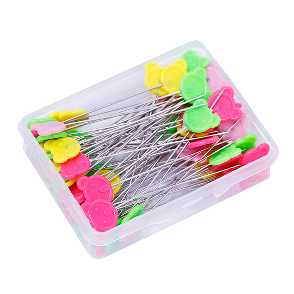 50Pcs Assorted Color Flat Bear - Head Pin Assorted 评论和价格