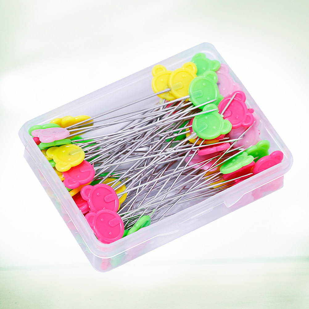 50Pcs Assorted Color Flat Bear - Head Pin Assorted 评论和价格