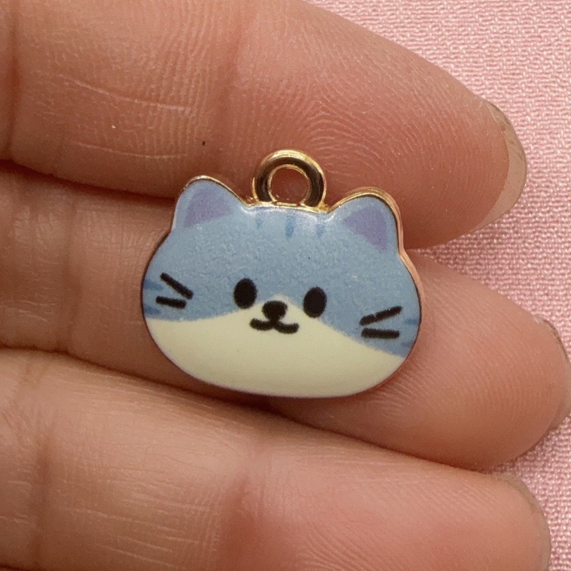 12pcs Printed Cat Head Alloy D - Jewelry Making Factory 评论和价格