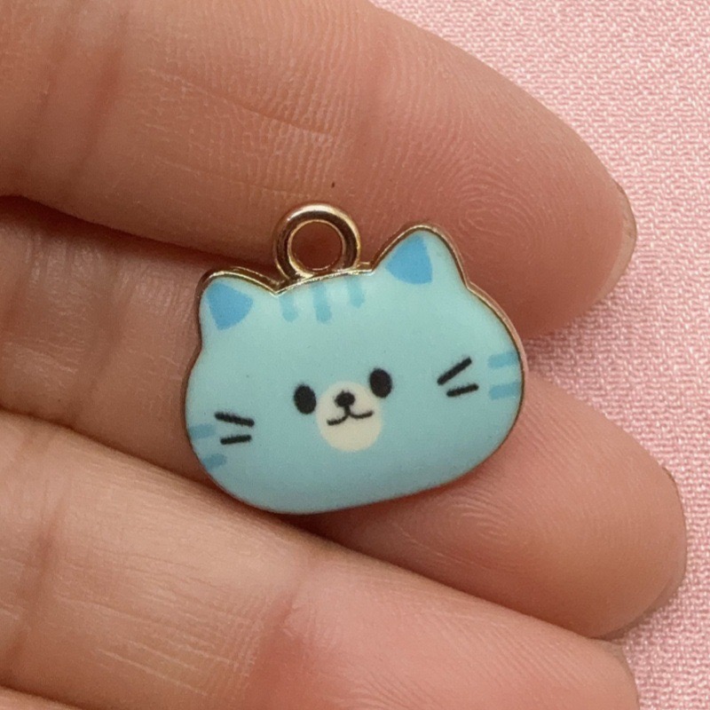 12pcs Printed Cat Head Alloy D - Jewelry Making Factory 评论和价格